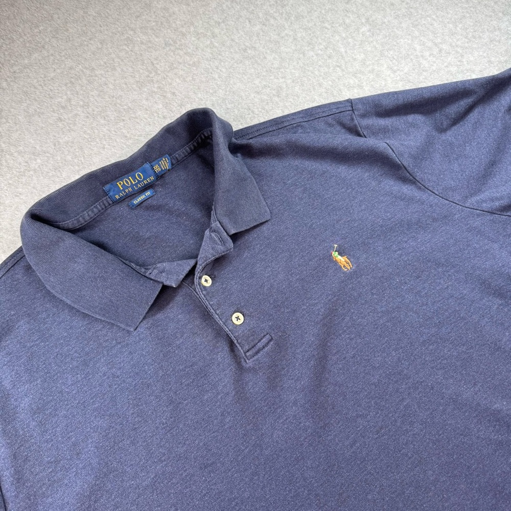 Polo Ralph Lauren Classic Fit‎ Polo Men’s XXL Blue With Flesh Pony Soft Cotton